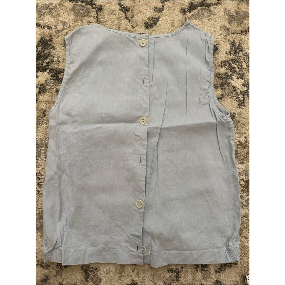 Theory Linen Shell Top Blue Small - Picture 3 of 5